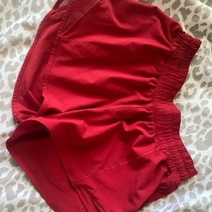 lululemon red shorts 4in